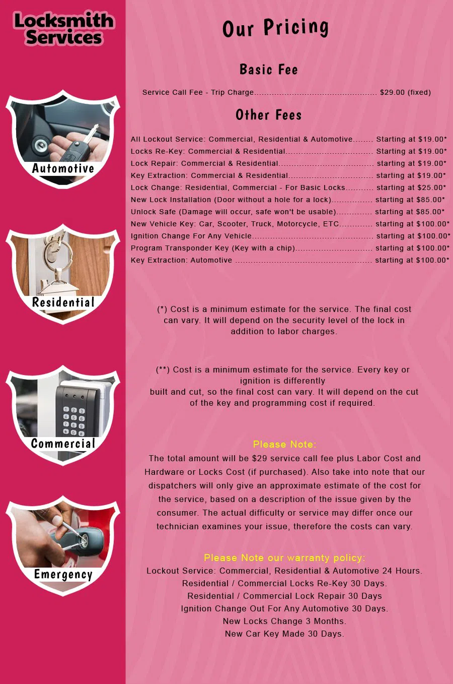 Port Monmouth NJ Locksmith Store Port Monmouth, NJ 732-841-9614 - price-list-c-18